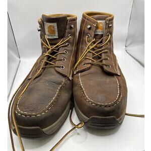 Carhartt Work Work Shoes Mens Size 13 Brown Leather CMX4023 Wedge Moc Toe Chukka